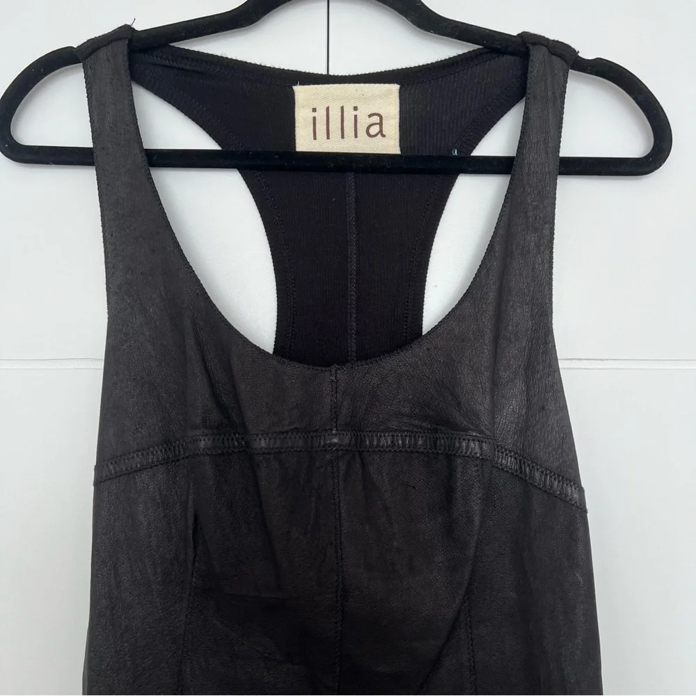 Illia Black Leather Dress - Picture 2 of 4
